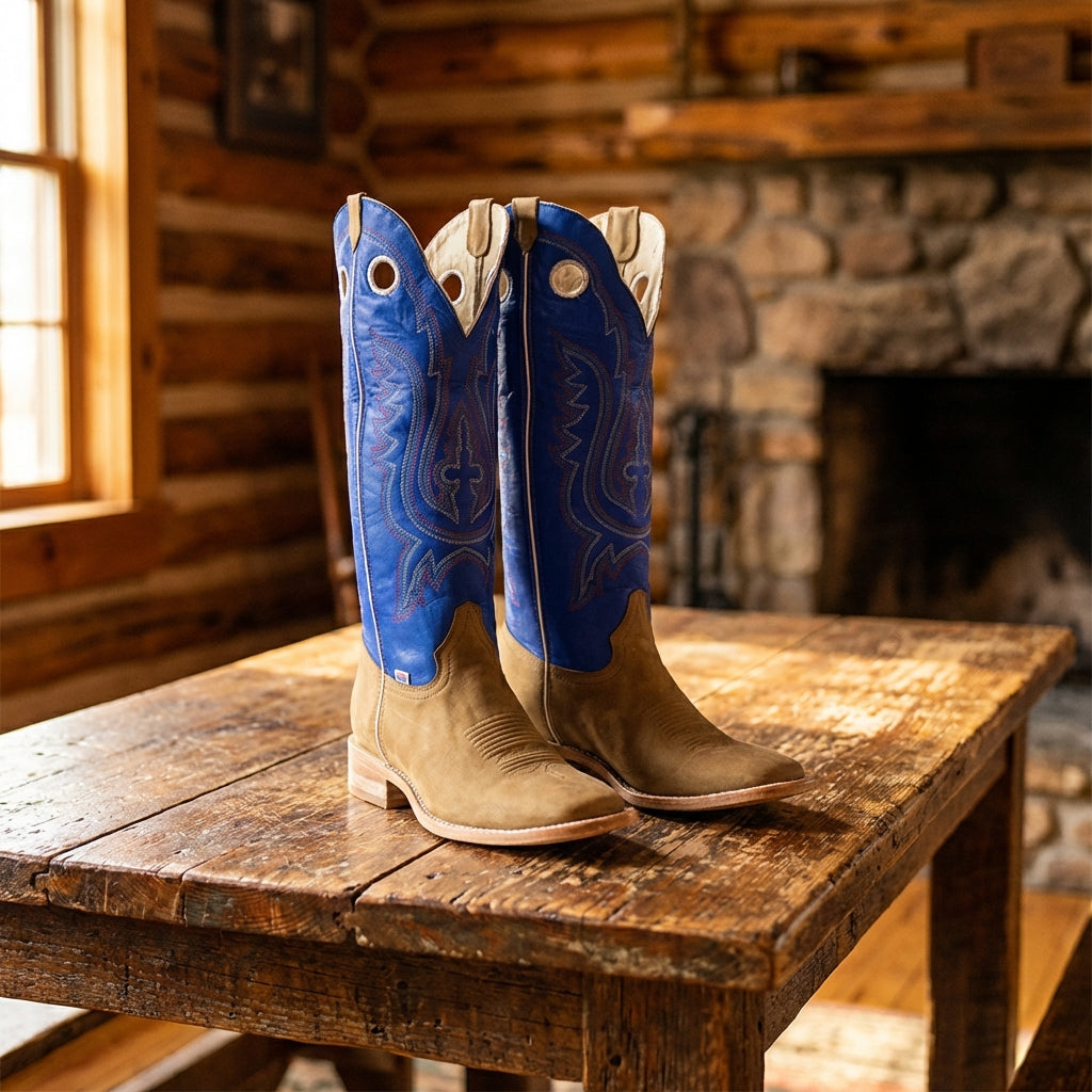 1106 - RockinLeather Men's Buckaroo Blue Shaft Western Boot – D