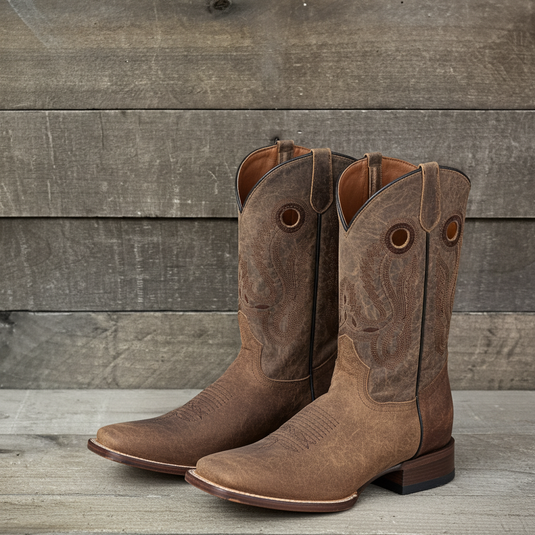 1803 - RockinLeather Men's Mad Dog Cowhide Western Boot With Square Toe