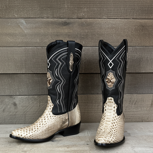 8004 - RockinLeather Men's Genuine Natural Python Boots