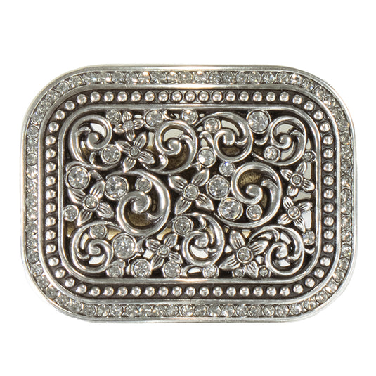37906 - Blazin Roxx Rectangular Buckle with Floral Filigree Crystal