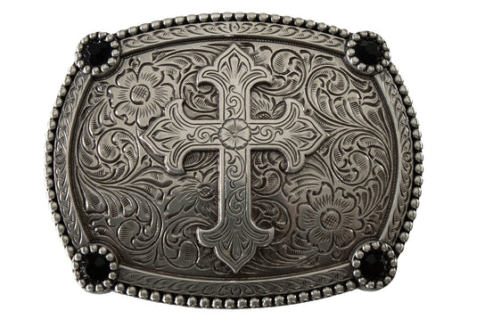 37940 - Blazin Roxx Ladies Floral Cross Belt Buckle