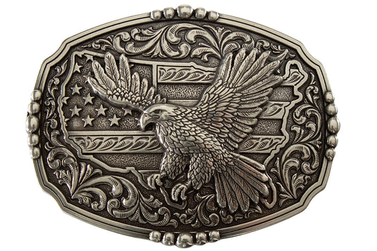 37944 - Nocona Men's Rectangle American Flag Eagle Buckle