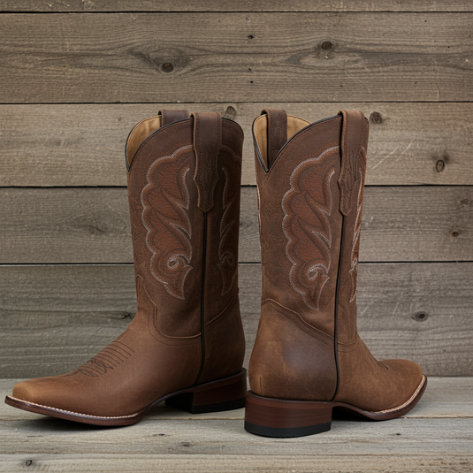 1806 - RockinLeather Men's Mad Dog Cowhide Western Boot With Square Toe