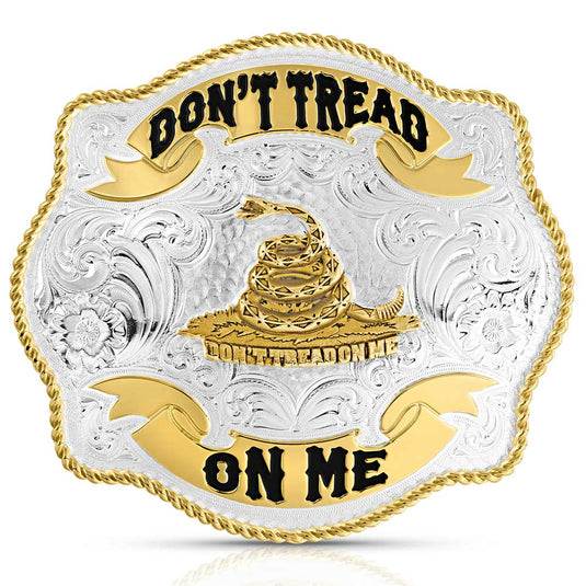 7009 - Montana Silversmiths Two-Tone Don't Tread On Me Scalloped Buckle