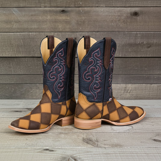 1151 - RockinLeather Men's Patchwork Leather Boot