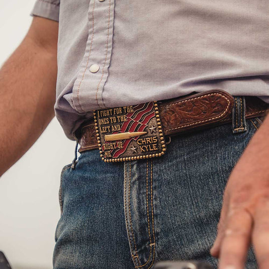 A893CK - Montana Silversmiths To the Left and Right of Me Attitude Belt Buckle