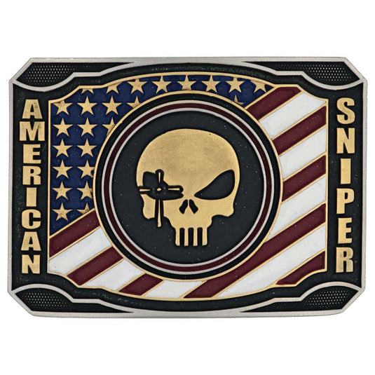 A905CK -  Montana Silversmiths Patriotic Duty Chris Kyle Attitude Belt Buckle