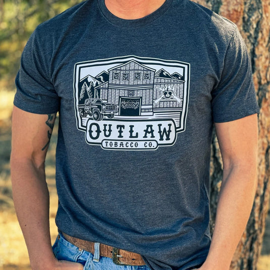 OUT60009 - OUTLAW TOBACCO CO. Charcoal Heather T Shirt