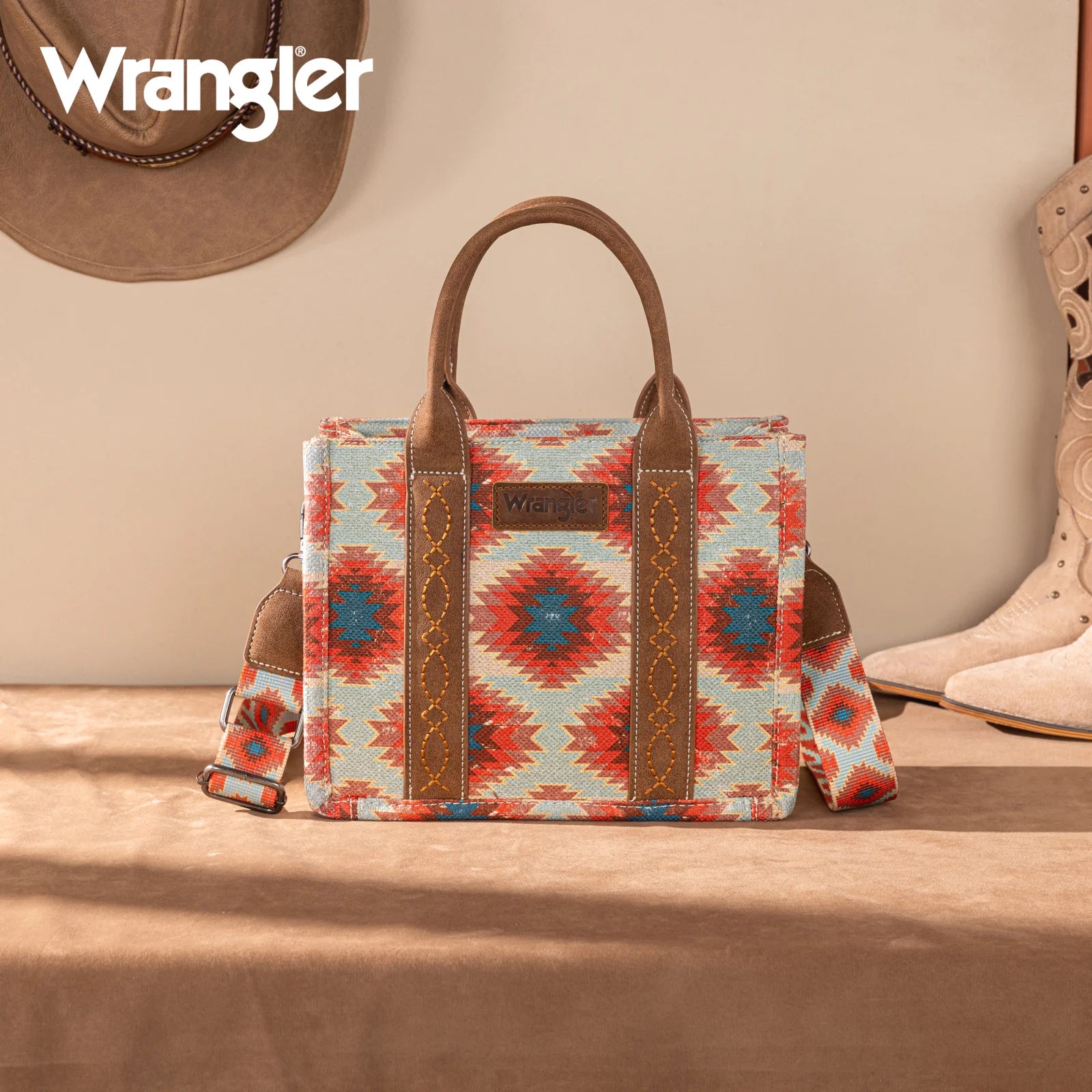 WG221-8120RD - Wrangler Aztec Distressed Print Dual Sided Print