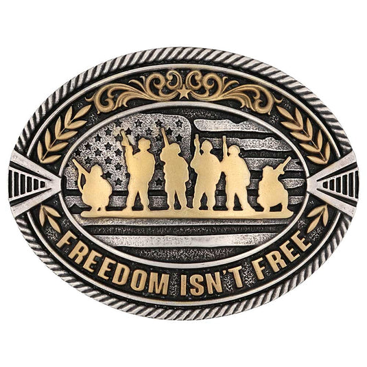 A1012P - Montana Silversmiths Freedom Isn't Free Attitude Buckle
