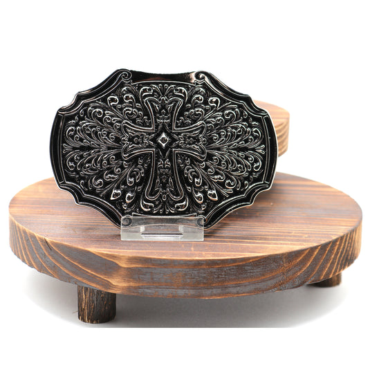 RLB506 - RockinLeather Silver Cross Belt Buckle