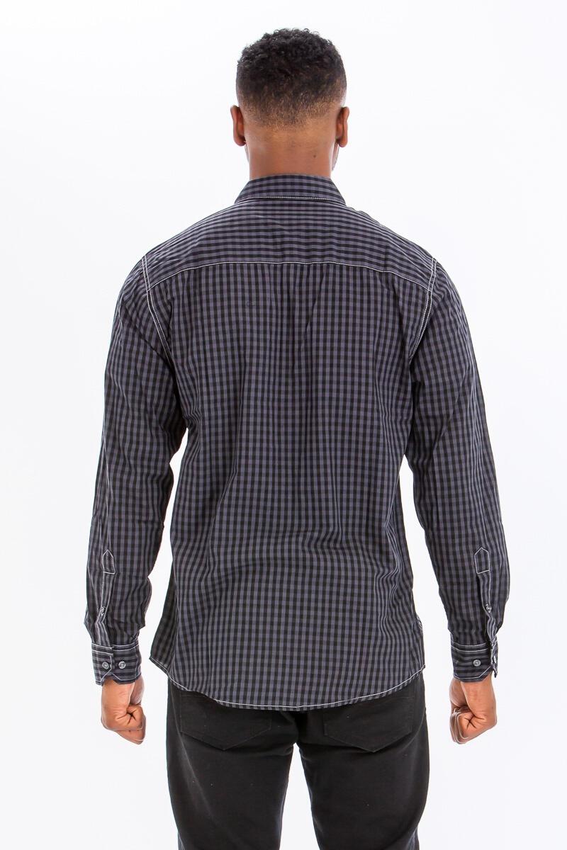Load image into Gallery viewer, WRL92404 Charcoal - Men&#39;s Western Long Sleeve Shirt

