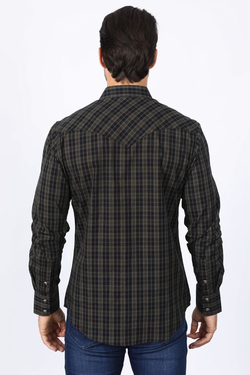 Load image into Gallery viewer, WCL10339 - Platini Mens Western Checkered Long Sleeve Shirt
