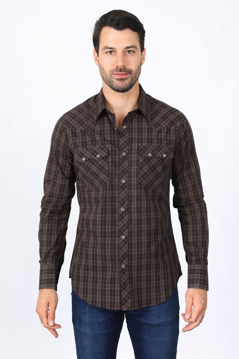 Load image into Gallery viewer, WCL10340 - Platini Mens Western Checkered Long Sleeve Shirt
