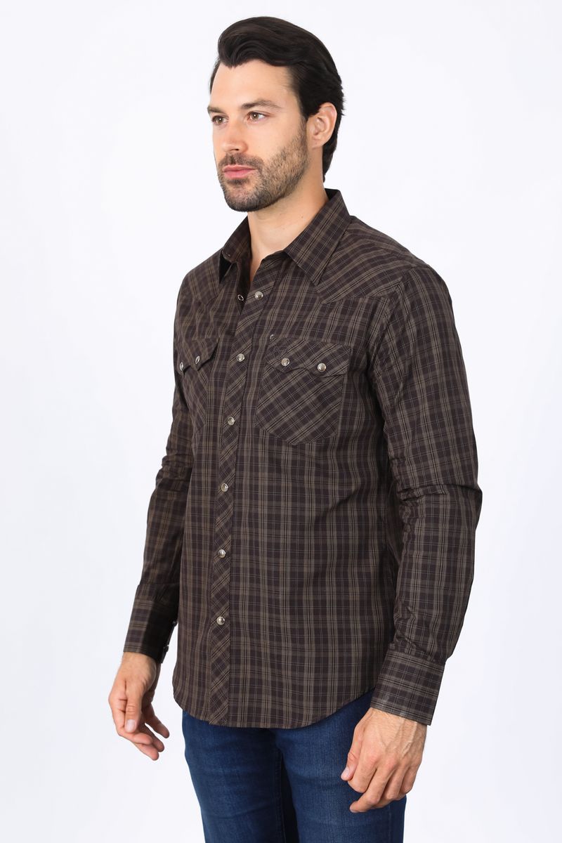 Load image into Gallery viewer, WCL10340 - Platini Mens Western Checkered Long Sleeve Shirt
