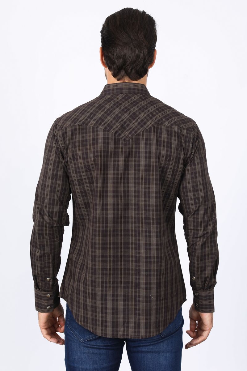 Load image into Gallery viewer, WCL10340 - Platini Mens Western Checkered Long Sleeve Shirt
