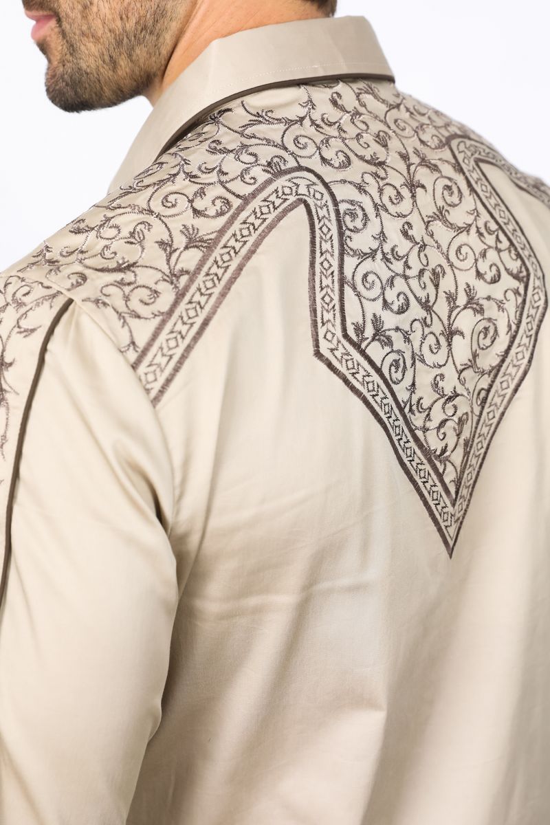 Load image into Gallery viewer, ECL10324 - Platini Mens Embroidery Modern Fit Stretch Shirt
