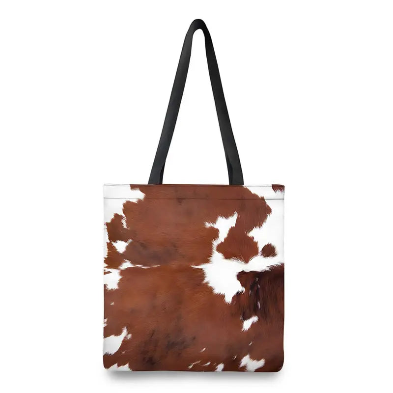 Load image into Gallery viewer, TMPUR3 - Cowhide Print Tote Bag
