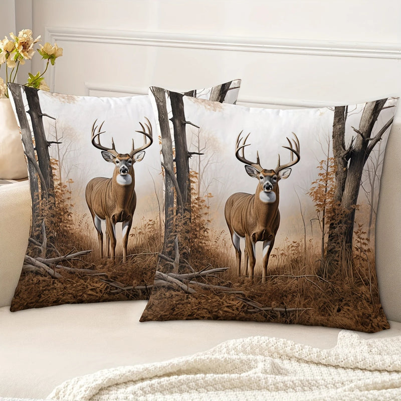 Load image into Gallery viewer, TMPL63 - Set of 2 - 18&quot; x 18&quot; Deer Throw Pillows
