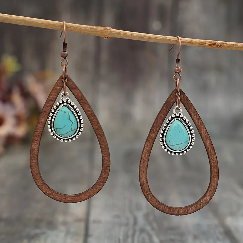 Load image into Gallery viewer, TMER2 - Wood Drop &amp; Dangle Earrings
