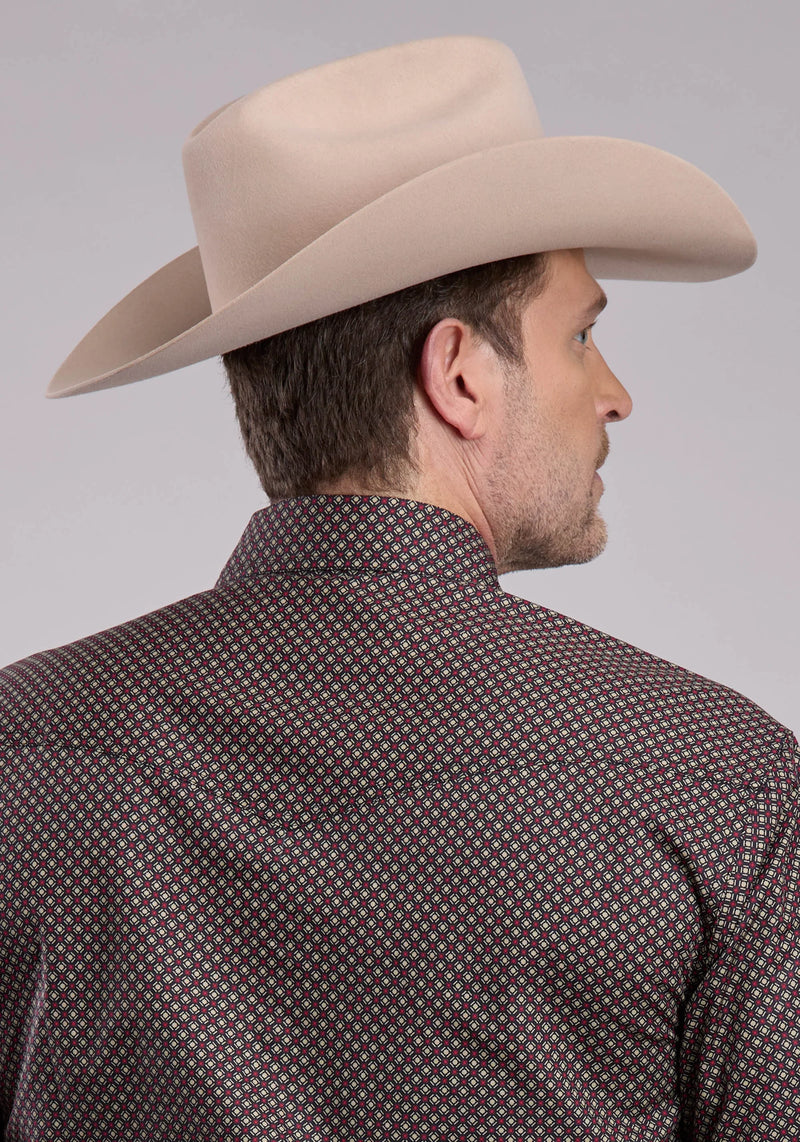 Load image into Gallery viewer, 03-001-0225-1019 BL - Roper Men's Long Sleeve Snap Red Star Geo Western Shirt
