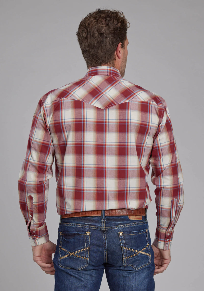 Load image into Gallery viewer, 03-001-0278-7036 RE - Roper Men's '57 Chevy Plaid Long Sleeve Snap Western Shirt
