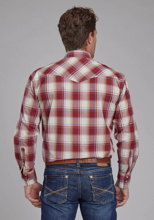 03-001-0278-7036 RE - Roper Men's '57 Chevy Plaid Long Sleeve Snap Western Shirt
