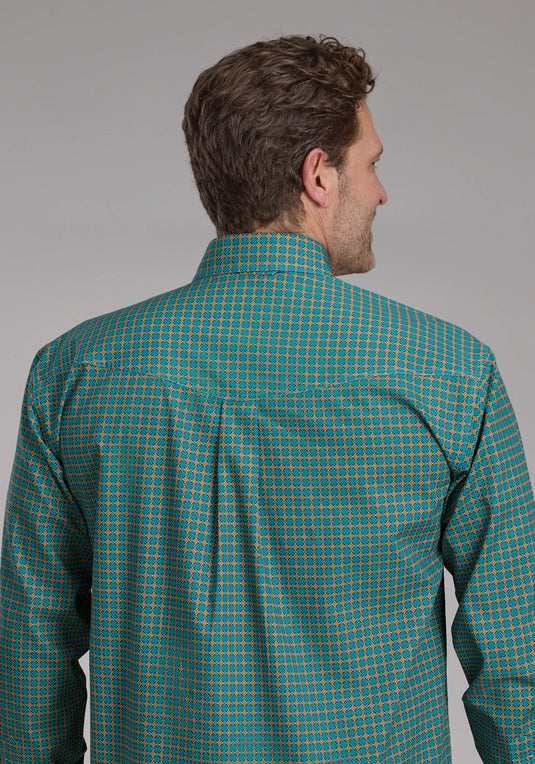 03-001-0325-1015 BU - Roper Men's Castile Foulard Long Sleeve Button Western Shirt