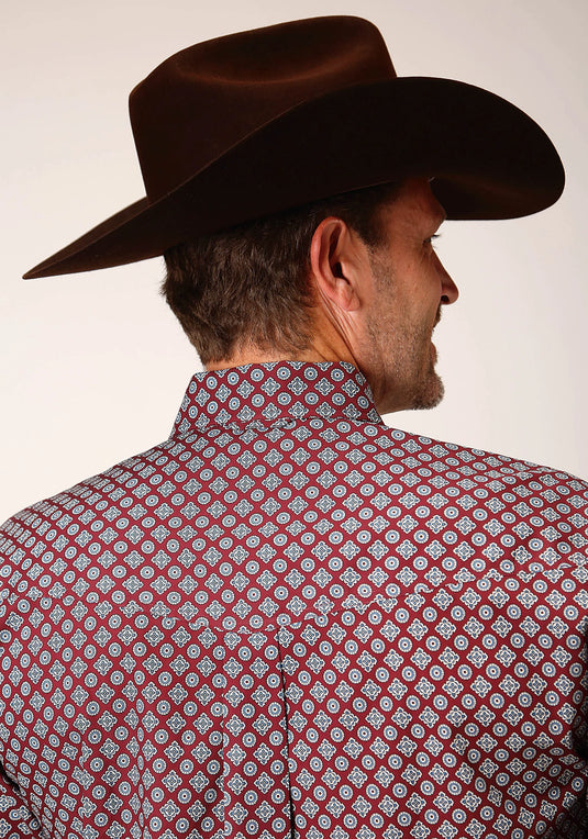 03-001-0325-6010 WI - Roper Men's Long Sleeve Button Classic Foulard Western Shirt