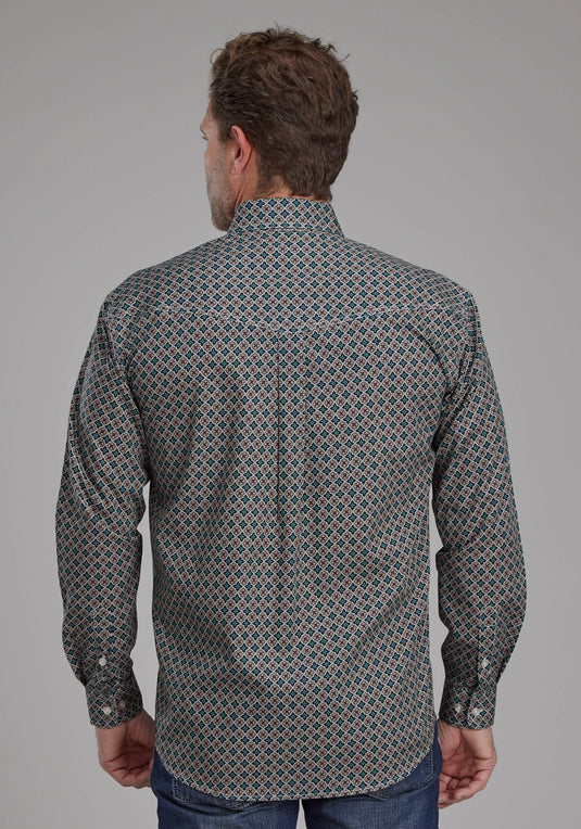 03-001-0325-6021 BR - Roper Men's Acorn Foulard Long Sleeve Button Western Shirt