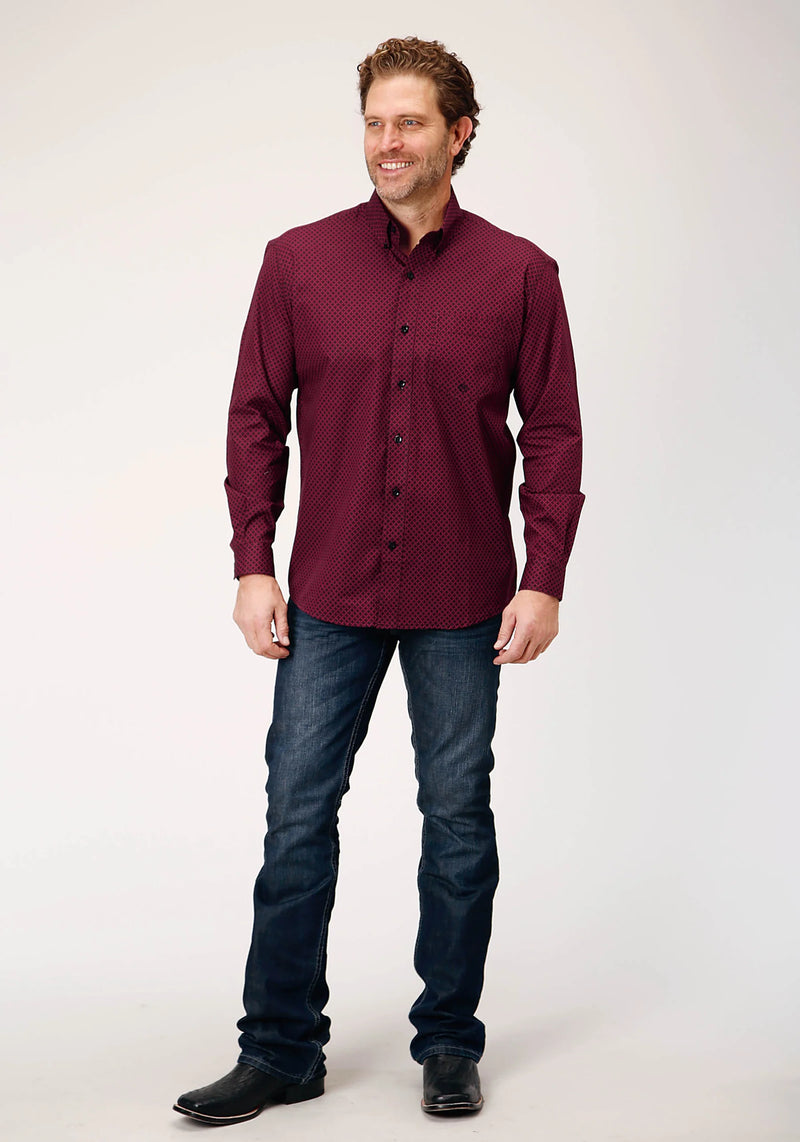 Load image into Gallery viewer, 03-001-0326-1008 RE - Roper Men's Long Sleeve Button Four Leaf Foulard Western Shirt
