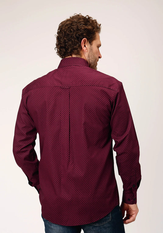 03-001-0326-1008 RE - Roper Men's Long Sleeve Button Four Leaf Foulard Western Shirt