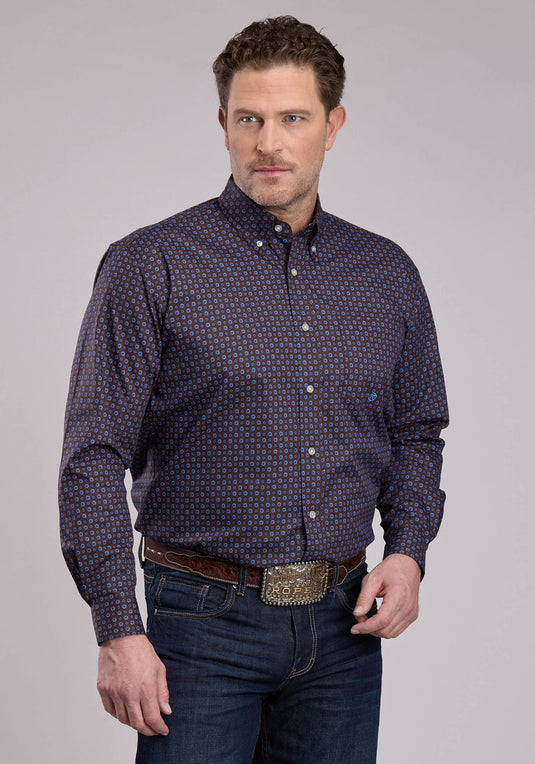 03-001-0326-1022 BR - Roper Men's Long Sleeve Button Winter Foulard Western Shirt