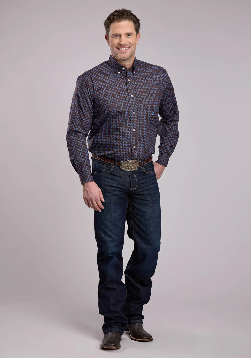 Load image into Gallery viewer, 03-001-0326-1022 BR - Roper Men's Long Sleeve Button Winter Foulard Western Shirt
