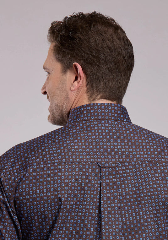 03-001-0326-1022 BR - Roper Men's Long Sleeve Button Winter Foulard Western Shirt