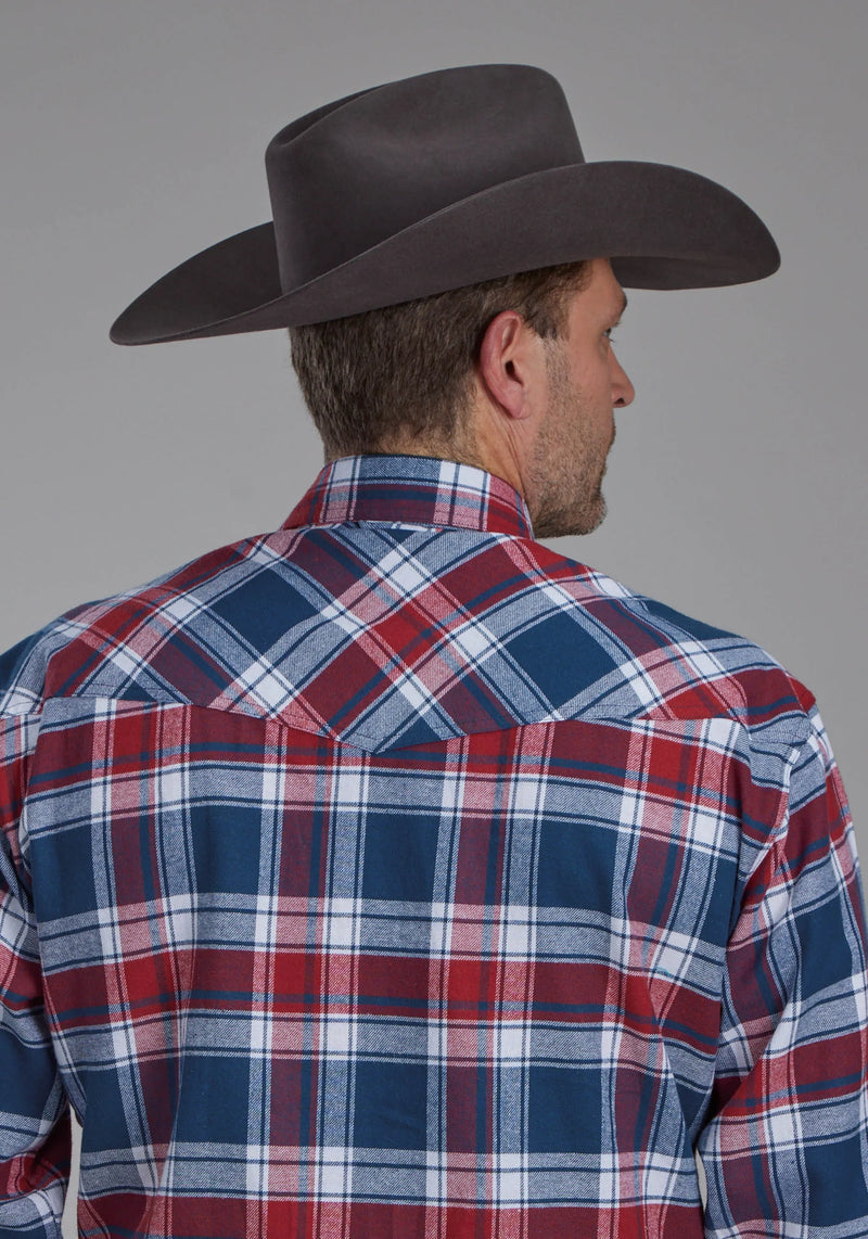 Load image into Gallery viewer, 03-001-0522-1702 RE - Roper Men's Unlined Flannel Shirt Long Sleeve Snap Western Shirt
