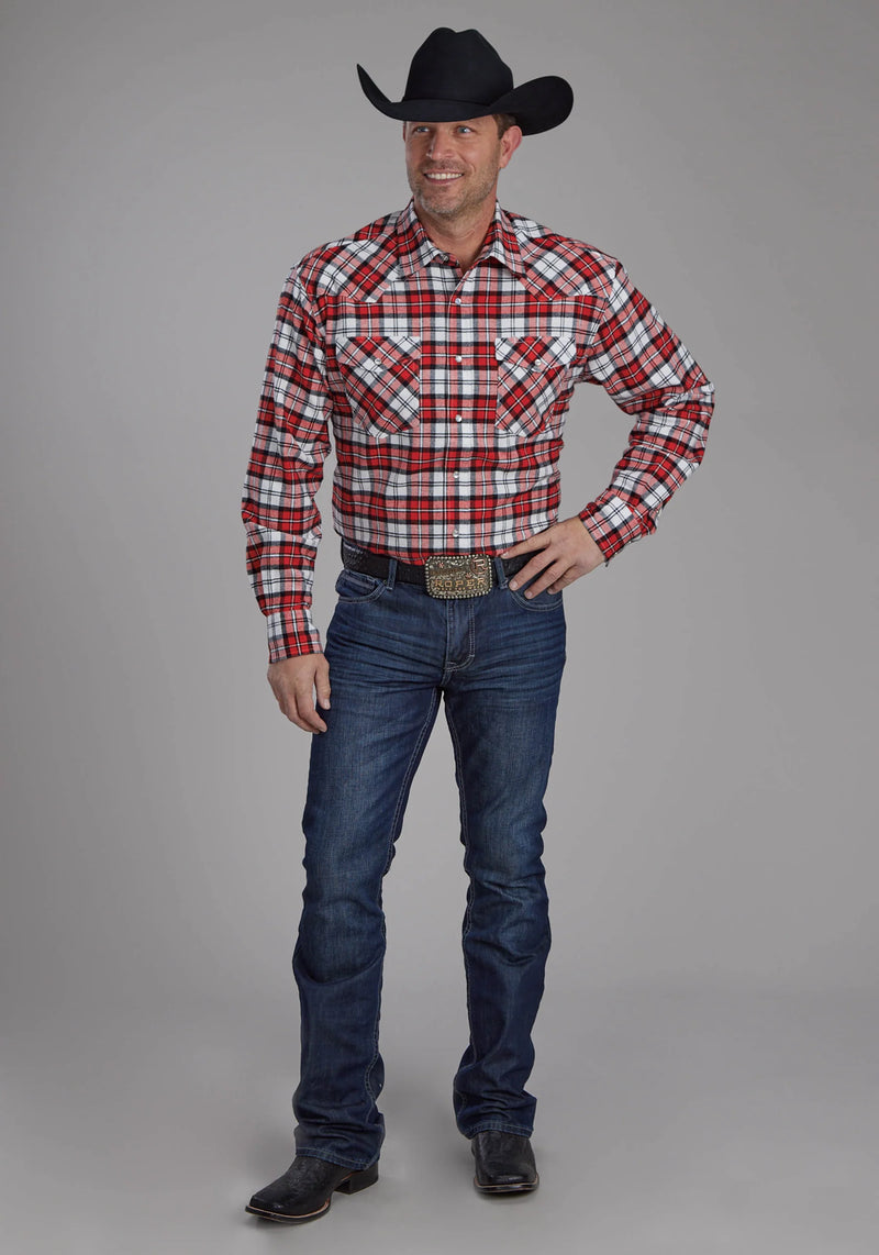Load image into Gallery viewer, 03-001-0522-1704 OR - Roper Men's Unlined Flannel Shirt Long Sleeve Snap Western Shirt
