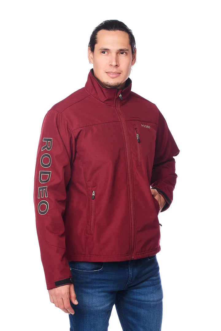 Load image into Gallery viewer, NJ650-EMB-BURG-BLACK - Rodeo Clothing Men's Soft Shell Bonded Jacket
