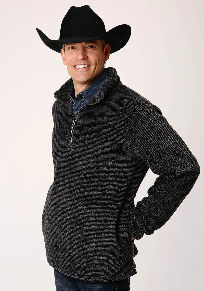 Load image into Gallery viewer, 03-097-0250-7122 GY - Roper Men's Gray Melange Fleece 3/4 Zip Pullover
