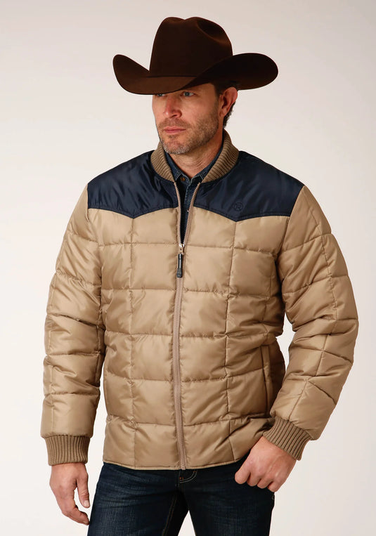 03-097-0761-0529 BR - Roper Men's Quilted Poly With Poly Fill Jacket