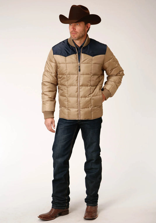 03-097-0761-0529 BR - Roper Men's Quilted Poly With Poly Fill Jacket
