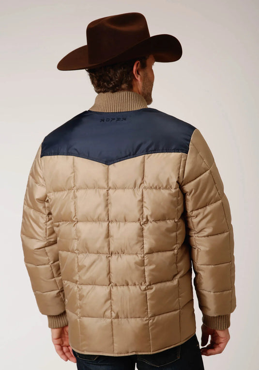 03-097-0761-0529 BR - Roper Men's Quilted Poly With Poly Fill Jacket