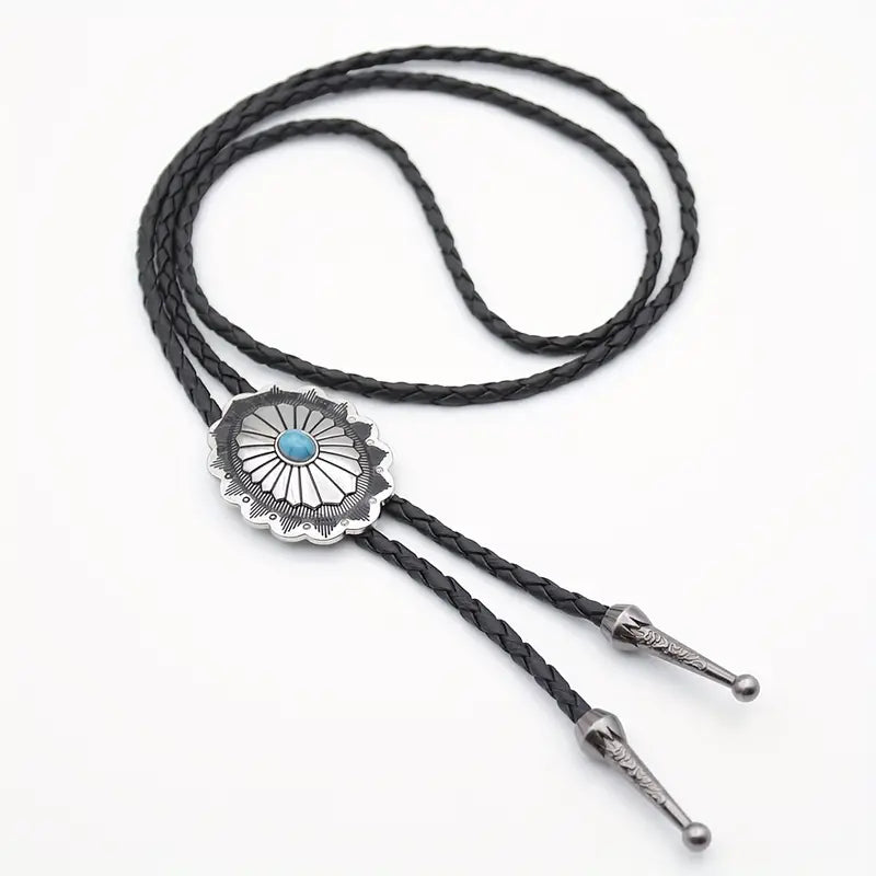 Load image into Gallery viewer, TMBLO1 - Turquoise Resin Bolo Tie
