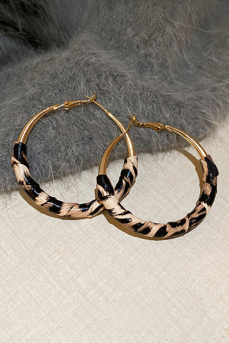 Load image into Gallery viewer, DLLER 23 - Gold Plated Leopard Detail Hoop Earrings
