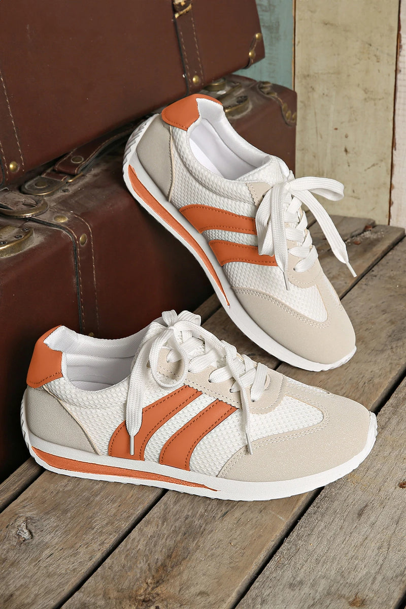 Load image into Gallery viewer, DLLSHOE 41 - Yellow Color Block Patchwork Breathable Lace-Up Sneakers
