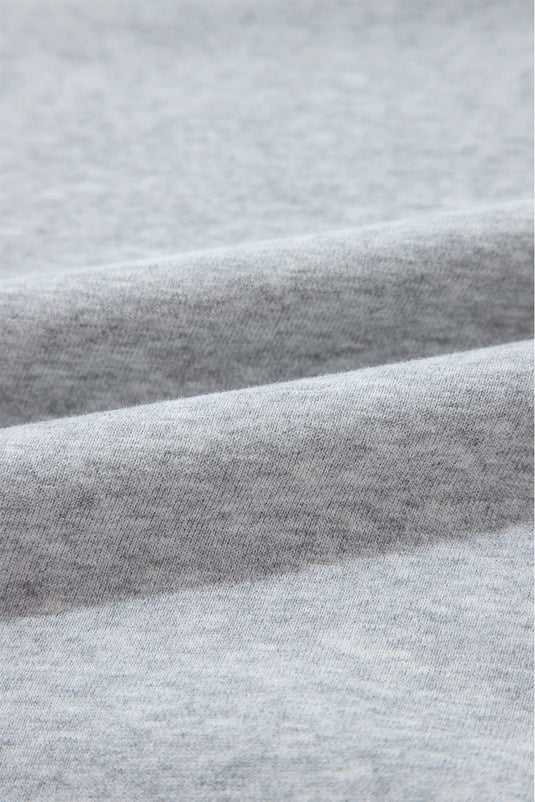 DLLS904 - Ladies Light Grey Plain Drop Shoulder Crewneck Pullover Sweatshirt