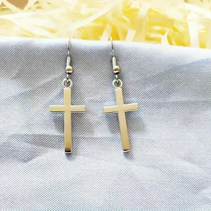 TMER65 - Elegant Gold Cross Earrings