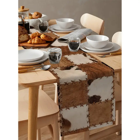 TMPLMT3 - 13" x 72" Cowhide Print Table Runner