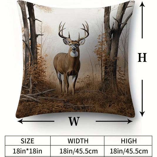 TMPL63 - Set of 2 - 18" x 18" Deer Throw Pillows