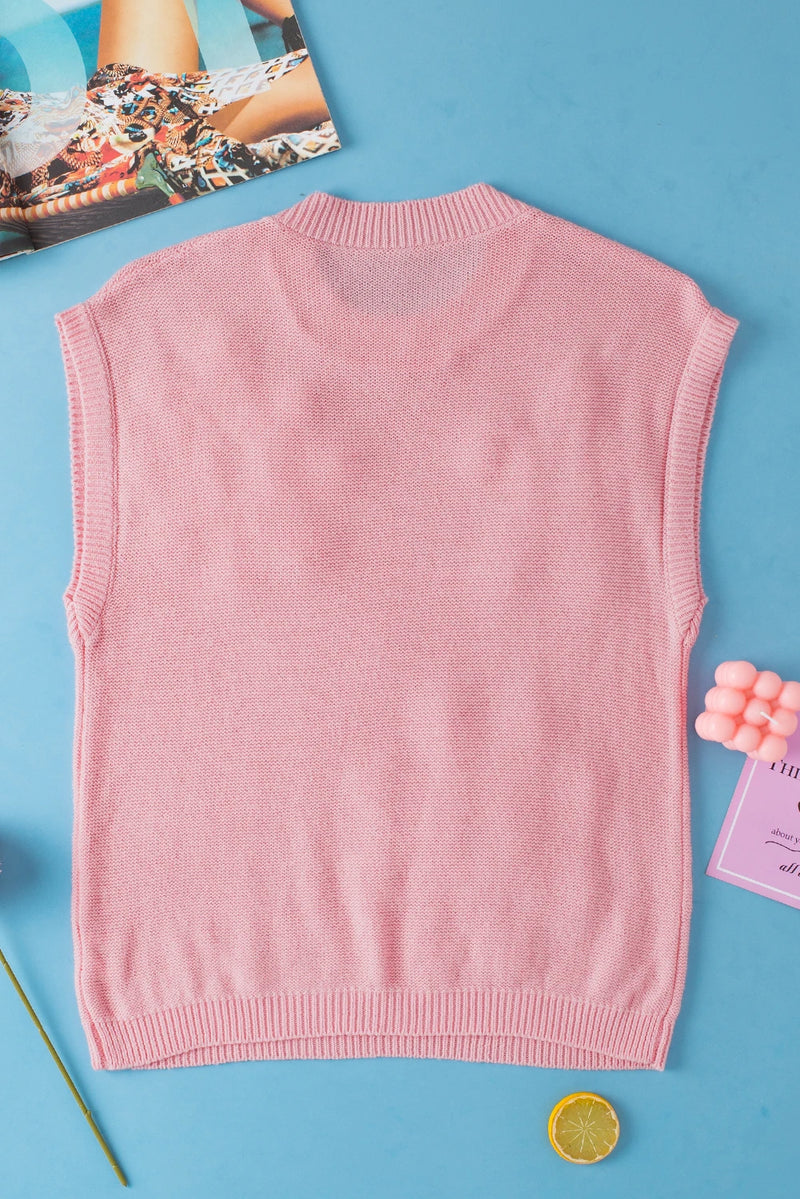Load image into Gallery viewer, DLLS565 - Ladies Pink Multi Crochet Flower Knit Short Sleeve Sweater Top

